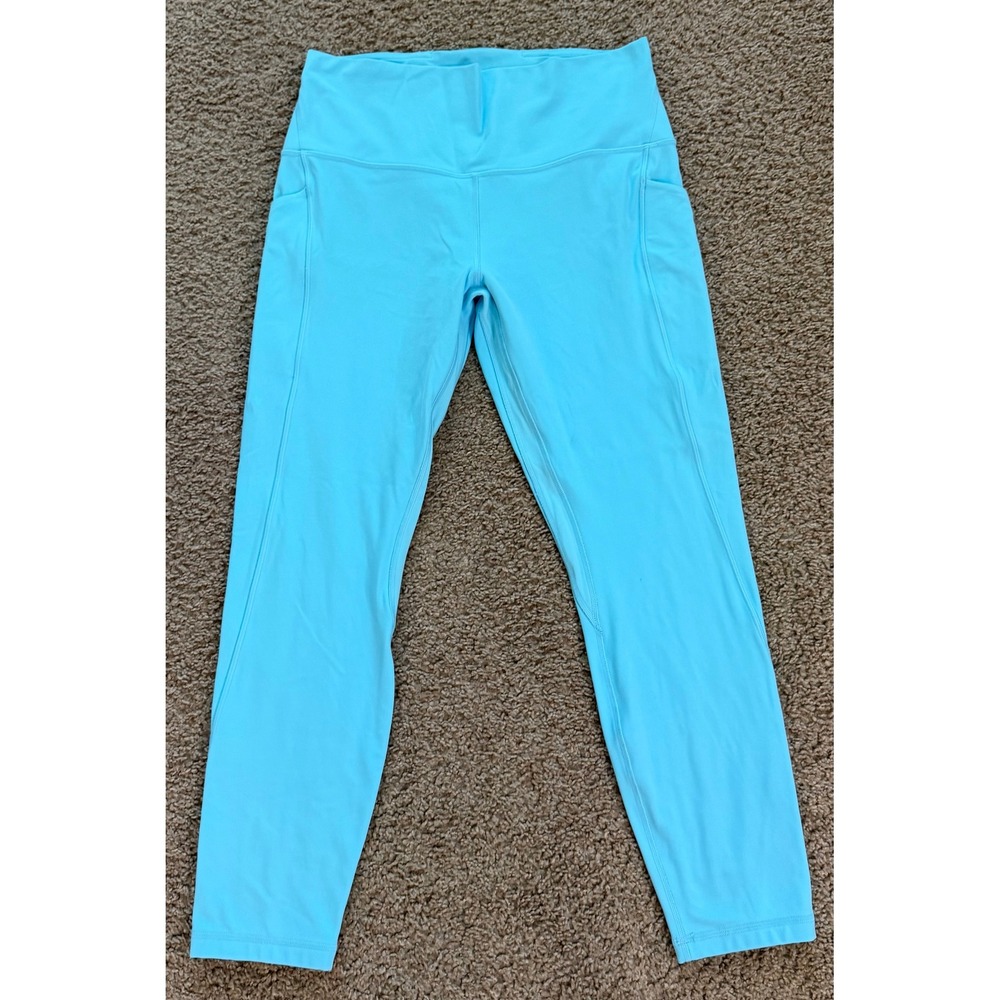 Lululemon Align High-Rise Pant Pockets 25" Cyan Blue Everlux Leggings Size 12